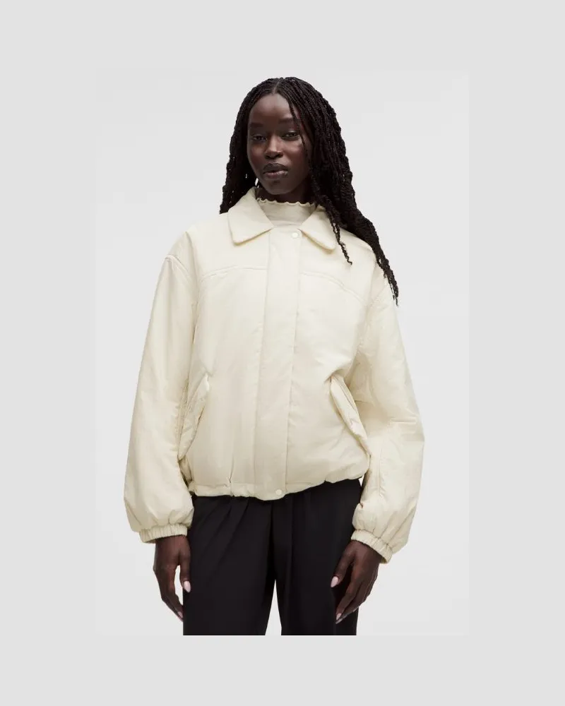 LULULEMON Isolierte Jacke mit Kragen im Oversized Fit für Frauen – Größe in Light Ivory Light