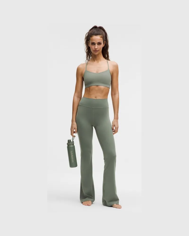 LULULEMON Groove Hose mit ausgestelltem Bein und hohem Bund aus Nulu Normale Länge für Frauen – Größe in Willow Leaf Willow