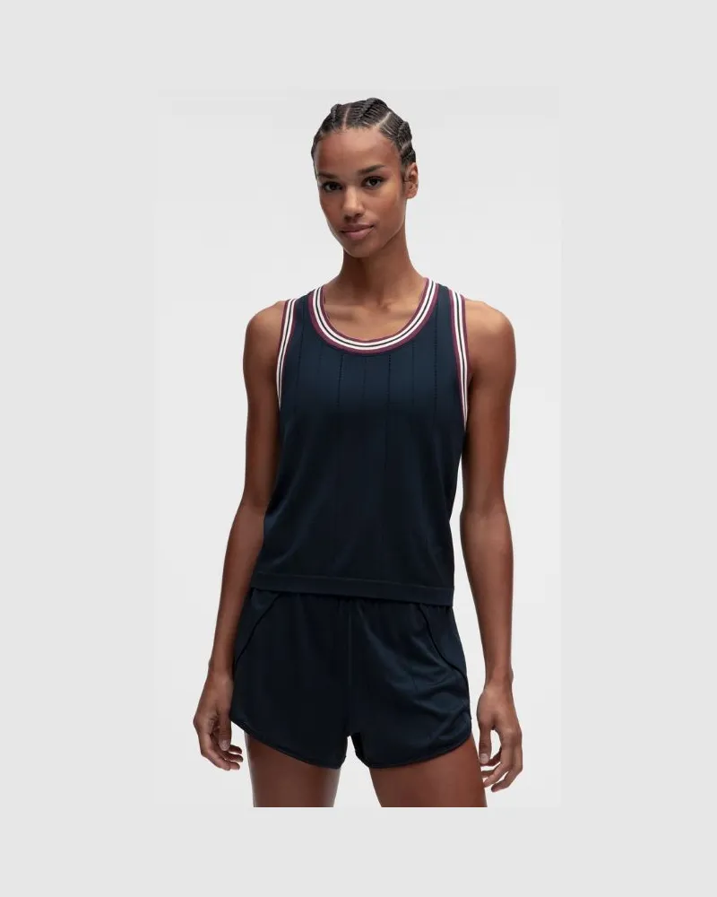 LULULEMON Nahtloses Tanktop mit Streifen für Frauen – Größe in True Navy/Burgundy Bay/Light Ivory True