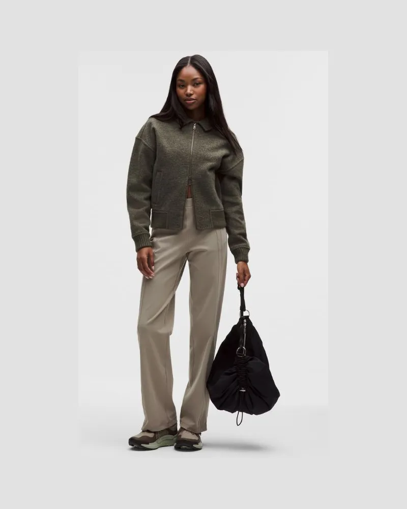 LULULEMON Define Trainingshose mit mittelhohem Bund Luon für Frauen – Khaki – Größe Warm