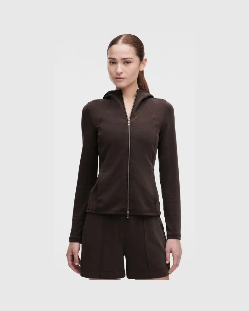 LULULEMON Leichter Softstreme Hoodie mit Reißverschluss für Frauen – Größe in Mahogany Muse Mahogany