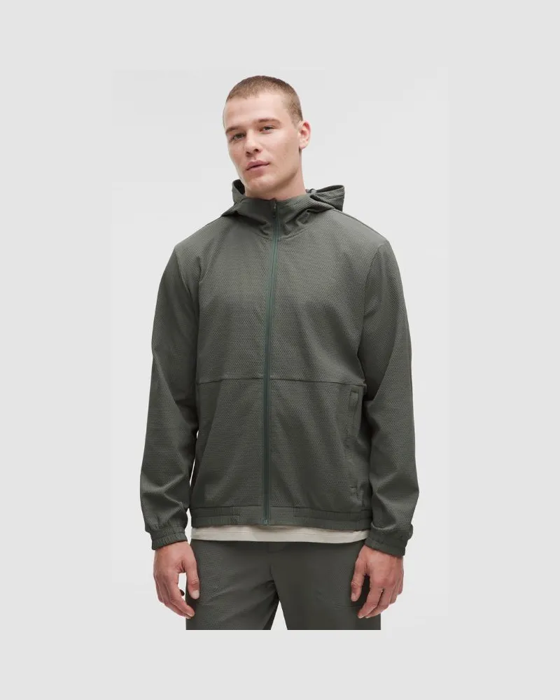 LULULEMON License to Train Strukturierter Hoodie mit Reißverschluss für Männer – Größe in Palm Deco Palm