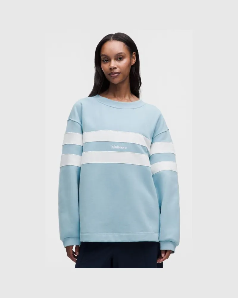 LULULEMON Steady State Oversized-Pullover Gestreift für Frauen – Größe in Seafoam/White Seafoam