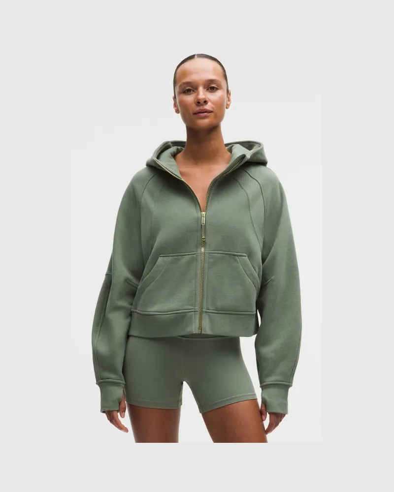LULULEMON Scuba Oversized-Hoodie mit Reißverschluss für Frauen – Größe in Willow Leaf/Gold Willow