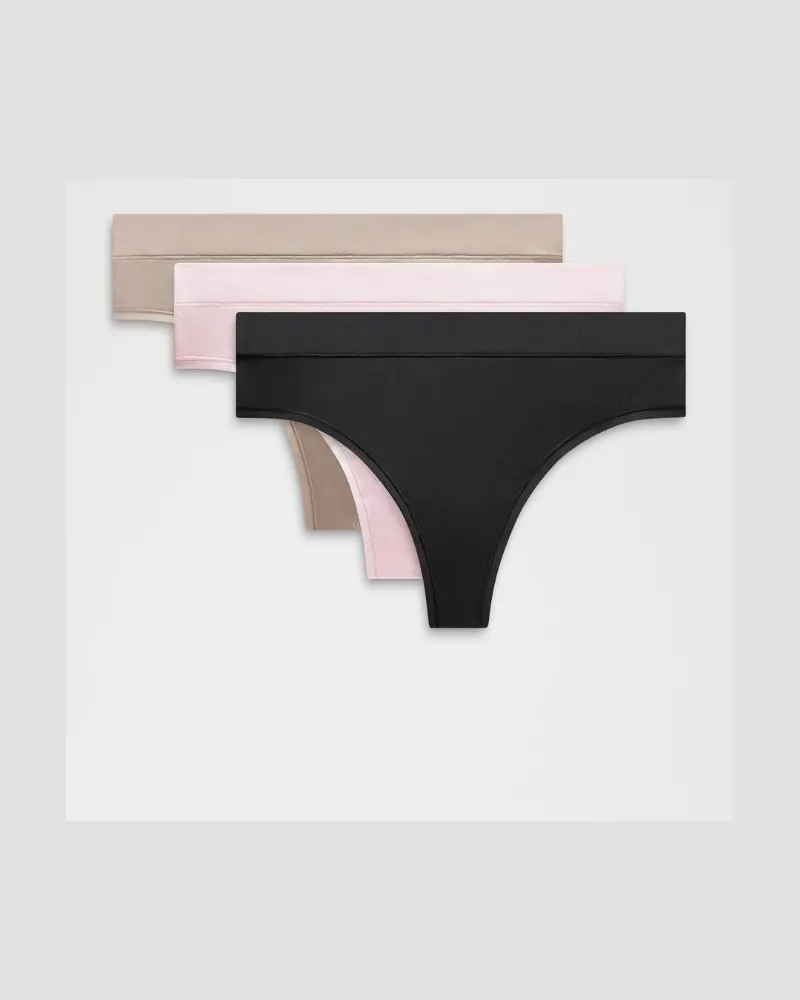 LULULEMON UnderEase String mit hohem Bund 3er-Pack für Frauen – Größe in Black/Nutmeg/Blissful Pink Black