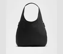 Lässige Slouchy-Schultertasche Größe in Schwarz