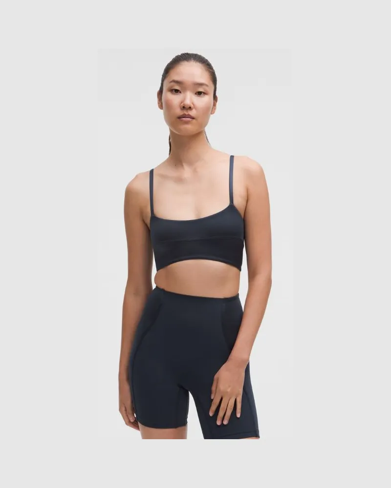 LULULEMON Satin-Yoga-BH mit Spaghettiträgern Leichter Halt für A/B-Cups für Frauen – Größe in True Navy True