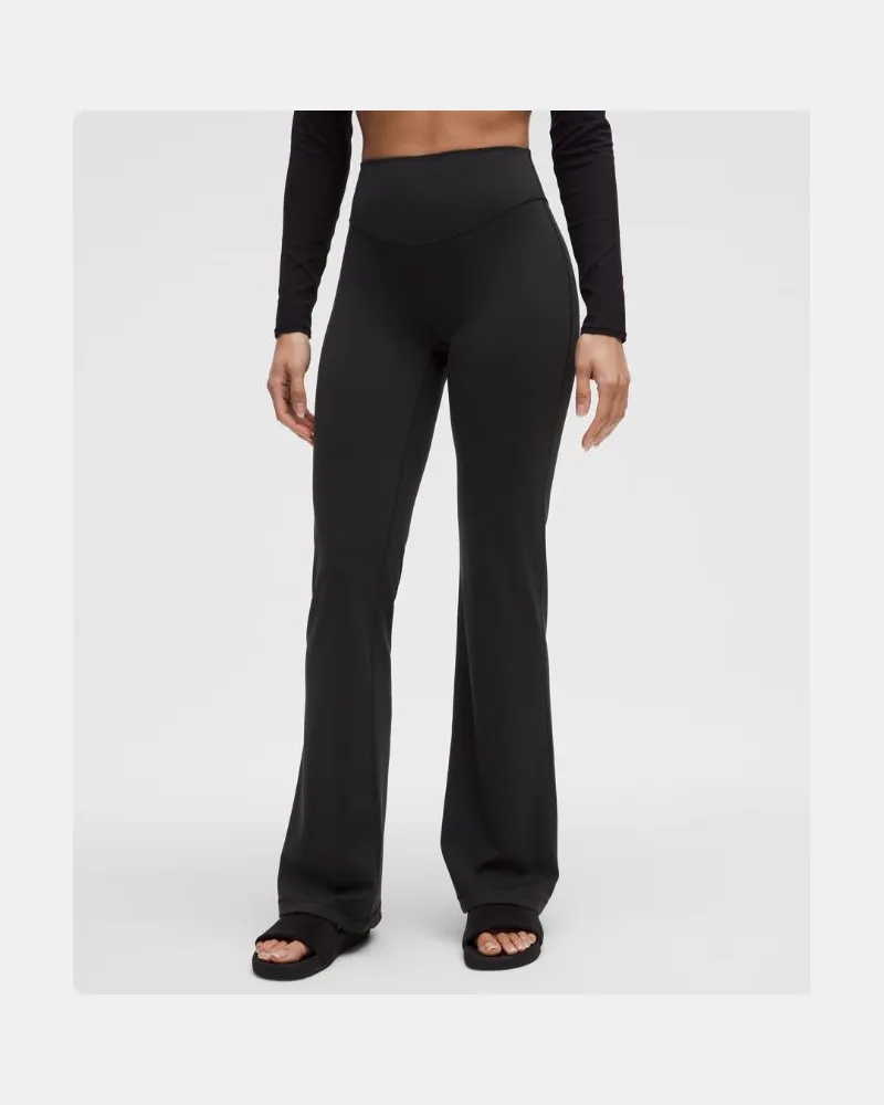 LULULEMON Wunder Under SmoothCover Hose mit ausgestelltem Bein und hohem Bund für Frauen – 86 cm – Größe in Black Black