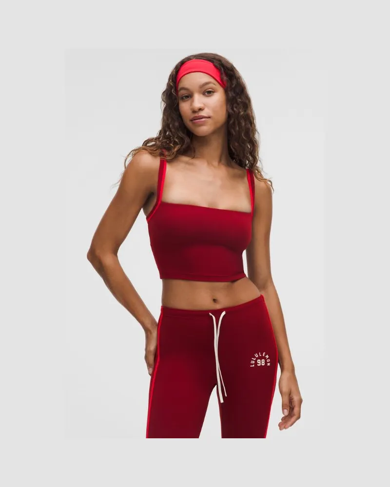 LULULEMON Nulu Crop-Tanktop Sport Meets Studio Set für Frauen – Größe in Oxblood/Lululemon Red Oxblood