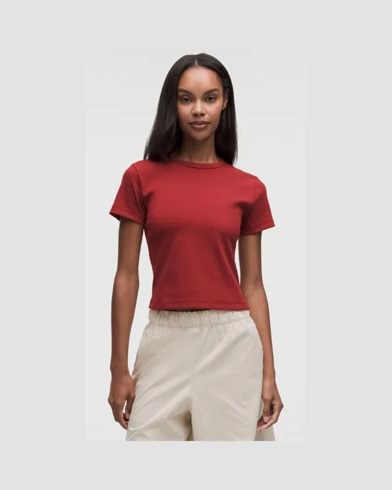 LULULEMON Little geripptes T-Shirt für Frauen – Größe in Rocket Red Rocket
