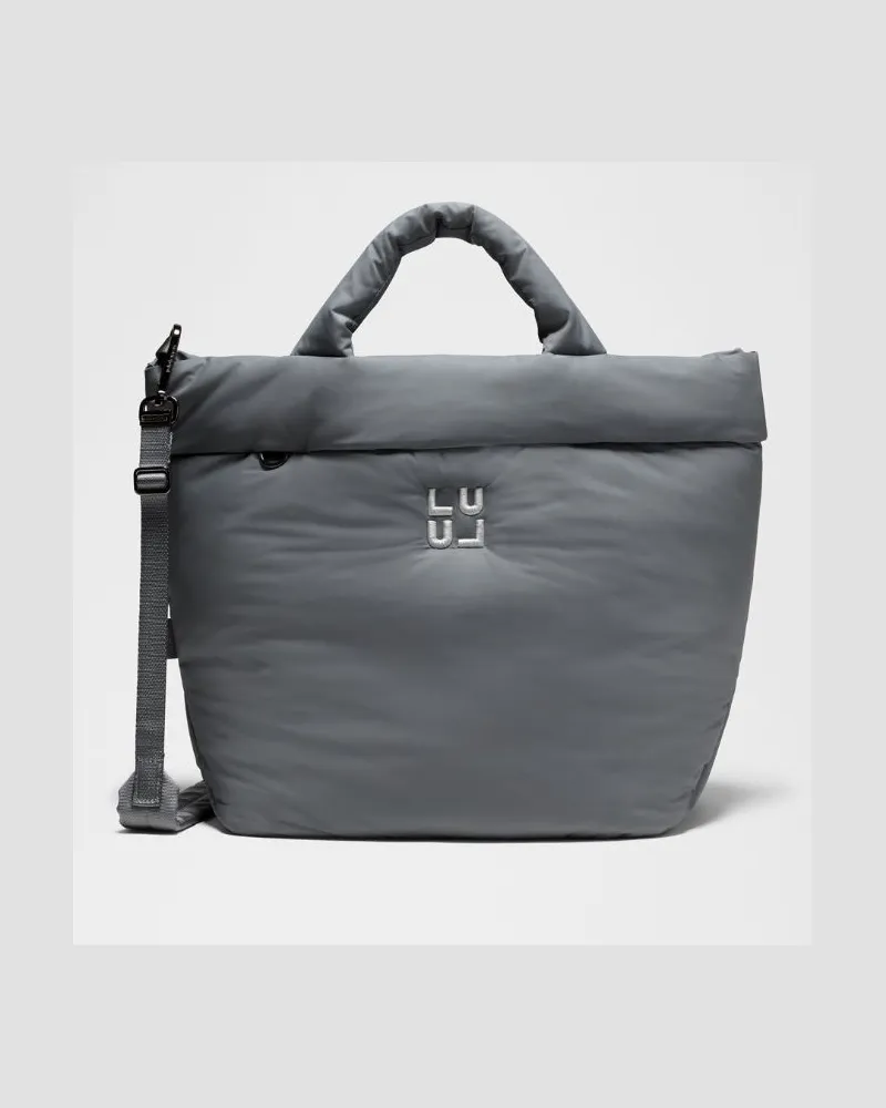 LULULEMON On My Level Tote Bag 15L Puffy in Solar Grey/Gunmetal Solar