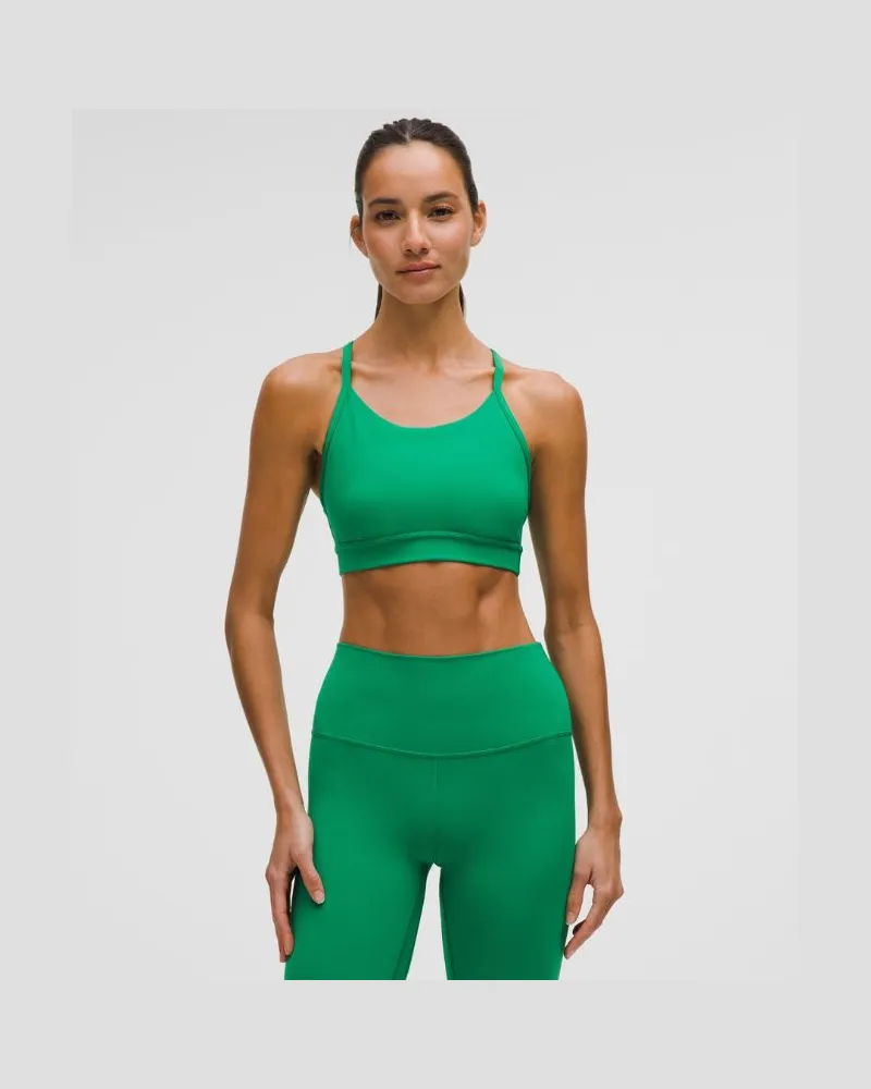 LULULEMON Flow Y Mid-Support Bra B/C Cup für Frauen – Größe in Raceway Green Raceway