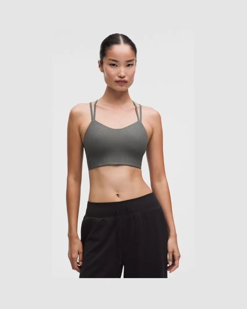 LULULEMON Like a Cloud Gerippter Longline-BH leichter Halt B/C Cups für Frauen – Größe in Spruce Shadow Spruce