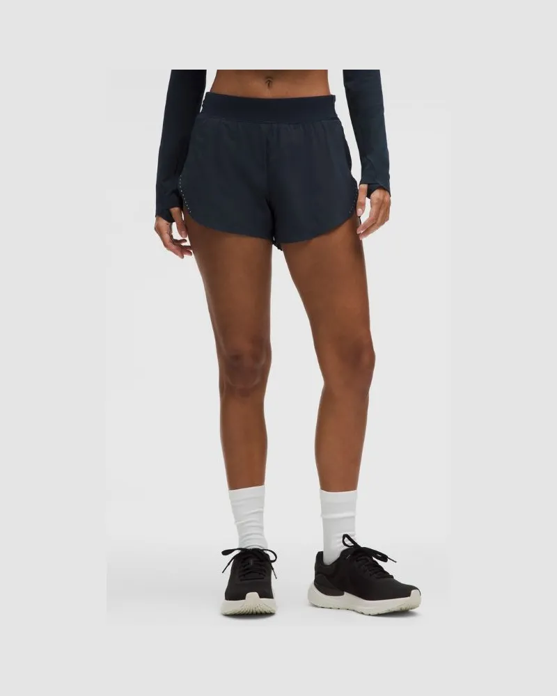 LULULEMON Fast and Free Shorts im Classic Fit mit Saumschlitz und hohem Bund für Frauen – 8 cm – Größe in True Navy True