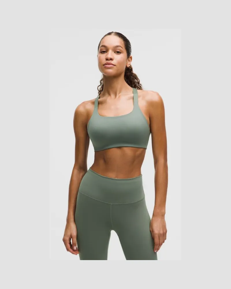 LULULEMON Trainings-BH aus Ultralu mit quadratischem Ausschnitt Mittlerer Halt B/C-Cups für Frauen – Größe in Willow Leaf Willow