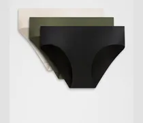 InvisiWear Bikini-Unterwäsche mit mittelhohem Bund 3er-Pack für Frauen – Größe in Black/Light Ivory/Sassy Sage