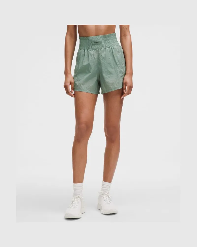 LULULEMON Leichte Trainingsshorts mit superhohem Bund für Frauen – 10 cm – Größe in Crater Blue Crater