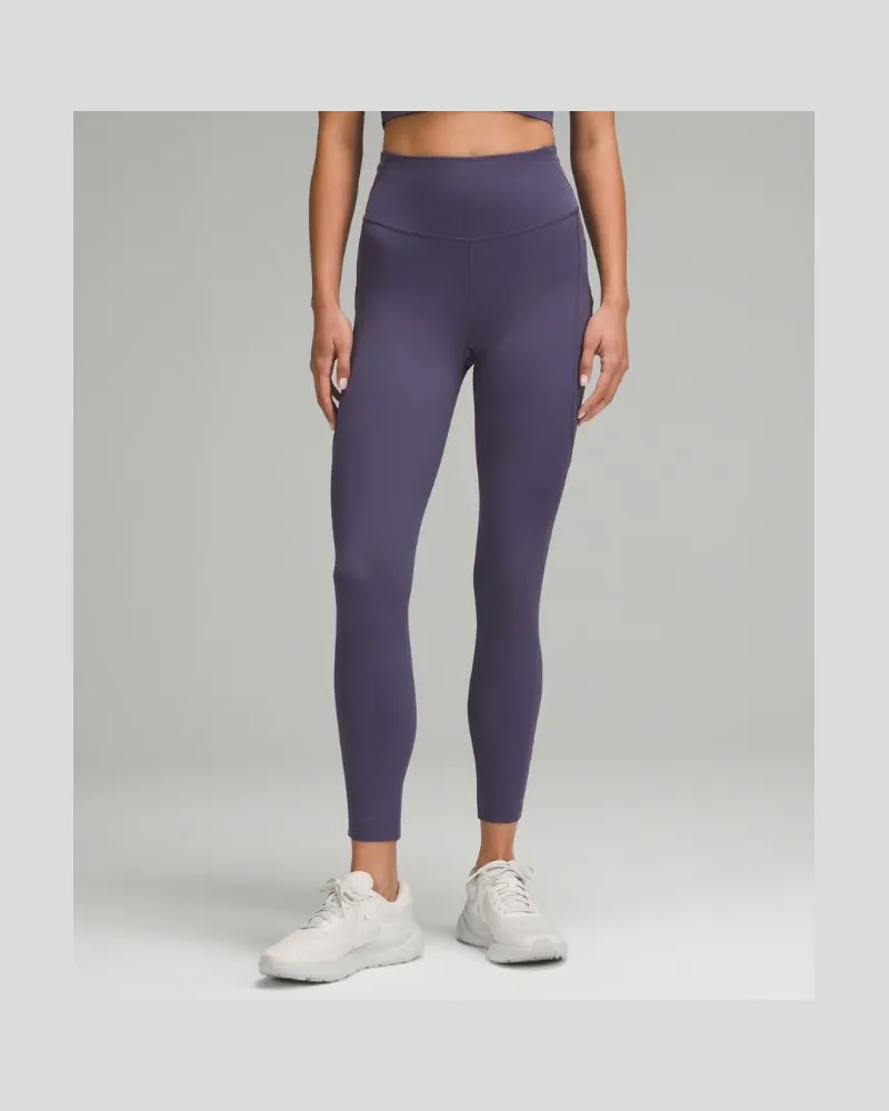 LULULEMON Fast and Free Leggings mit hohem Bund 5 Taschen für Frauen – 64 cm – Größe in Nightfall Nightfall