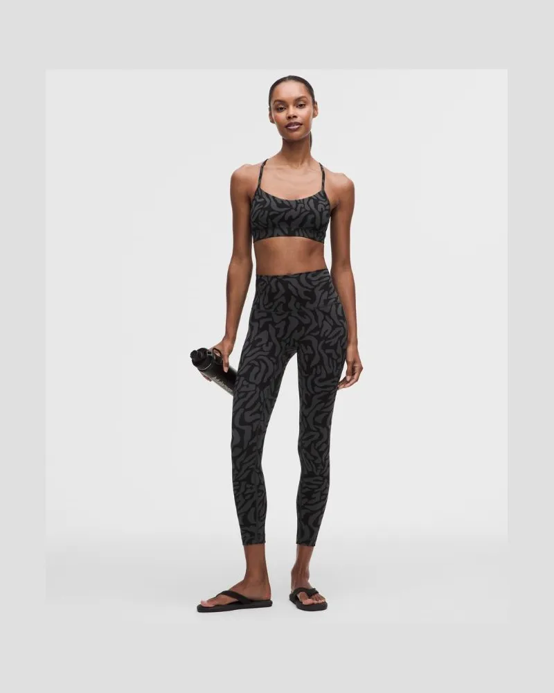 LULULEMON Align No Line Hose mit hohem Bund für Frauen – 64 cm – Größe in Zebra Camo Black Multi Zebra
