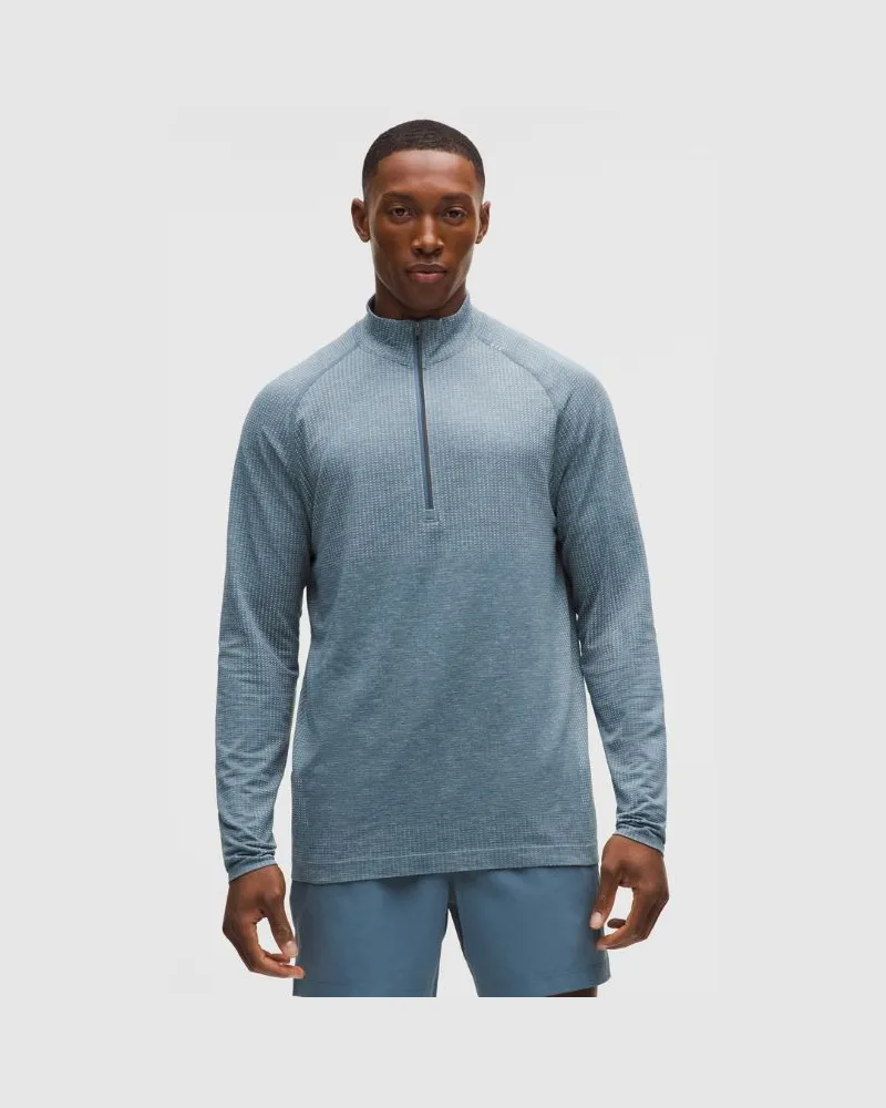 LULULEMON Metal Vent Tech mit halbem Reißverschluss für Männer – Größe in Polo Pastel/Steel Blue Polo