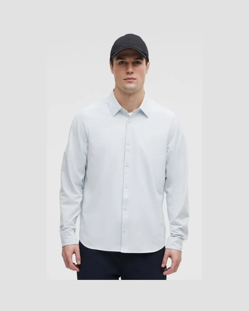 LULULEMON New Venture Langarmshirt er Classic Fit für Männer – Größe in Starch Blue Starch