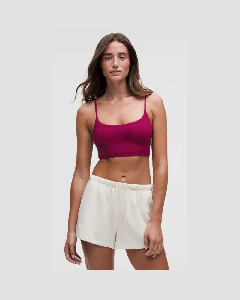 LULULEMON Gerippter UnderEase-Longline-Bralette mit Trägern für A–C-Cups für Frauen – Größe in Raspberry Rave Raspberry