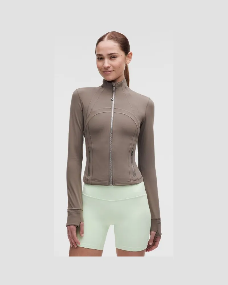 LULULEMON Define Crop-Jacke Nulu für Frauen – Größe in Nomad/Mirror Silver Nomad