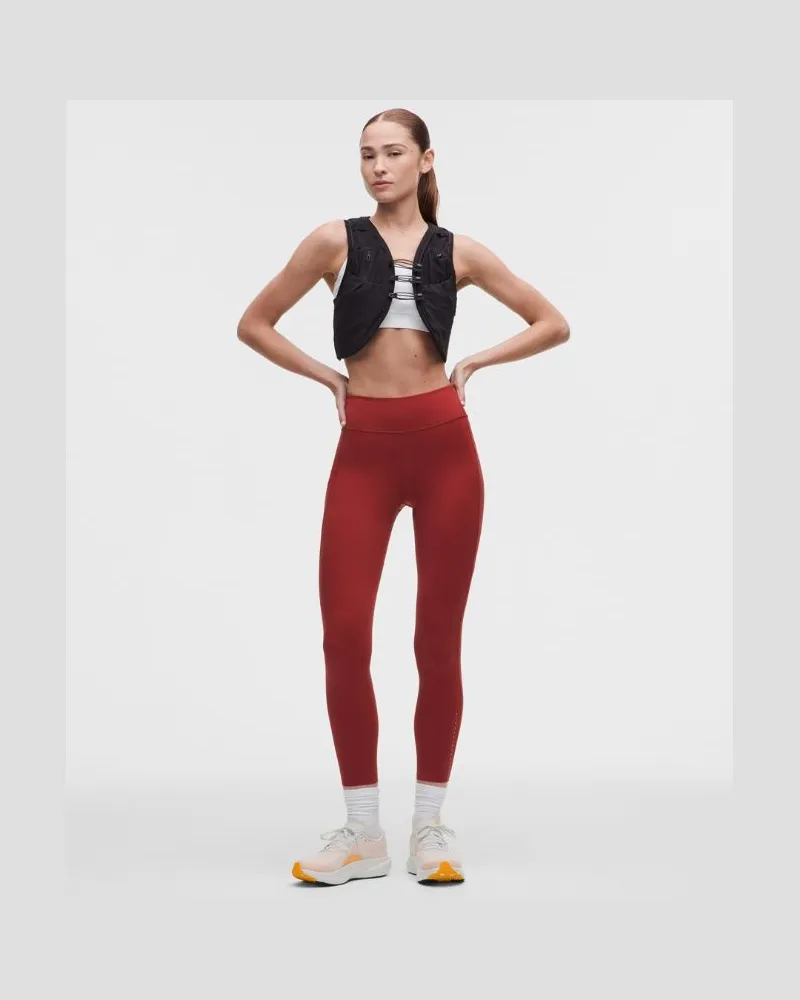LULULEMON Fast and Free-Leggings mit hohem Bund und 6 Taschen es Design für Frauen – 64 cm – Größe in Rocket Red Rocket