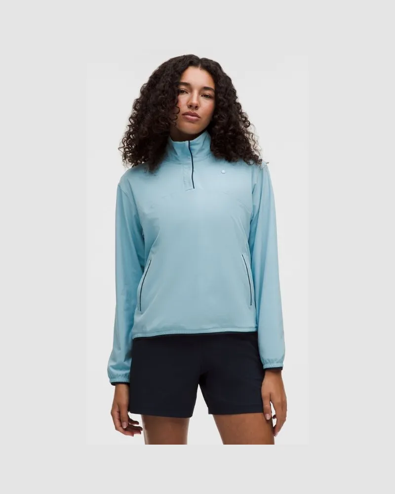LULULEMON Leichtes Oberteil mit halbem Reißverschluss & UV-Schutz für Frauen – Größe in Seafoam/True Navy Seafoam