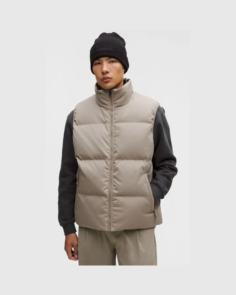 LULULEMON Always Down Puffer-Weste Tech Canvas für Männer – Khaki – Größe Warm