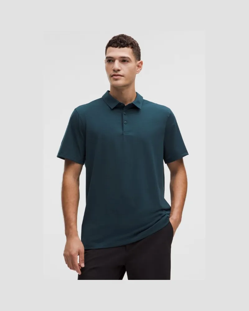 LULULEMON Evolution Kurzarm-Poloshirt für Männer – Größe in Indochine Blue Indochine