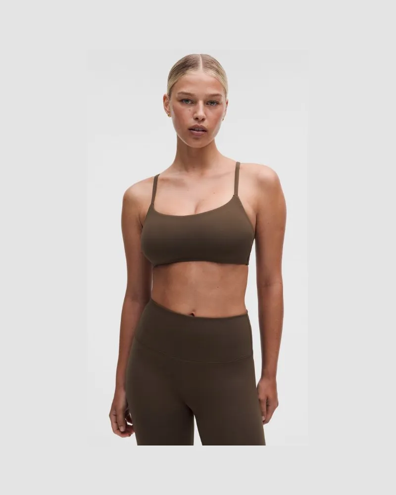 LULULEMON Wunder Train Racer-BH mit Trägern Leichter Halt C/D-Cups für Frauen – Größe in Walnut Crunch Walnut