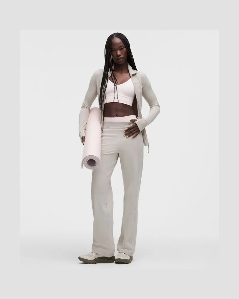 LULULEMON Define Trainingshose mit mittelhohem Bund Luon für Frauen – Khaki – Größe Downtown