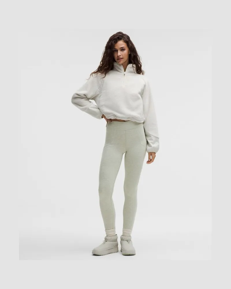 LULULEMON Softy Suedey Leggings mit hohem Bund für Frauen – 71 cm – Größe in Fog Green/White Fog