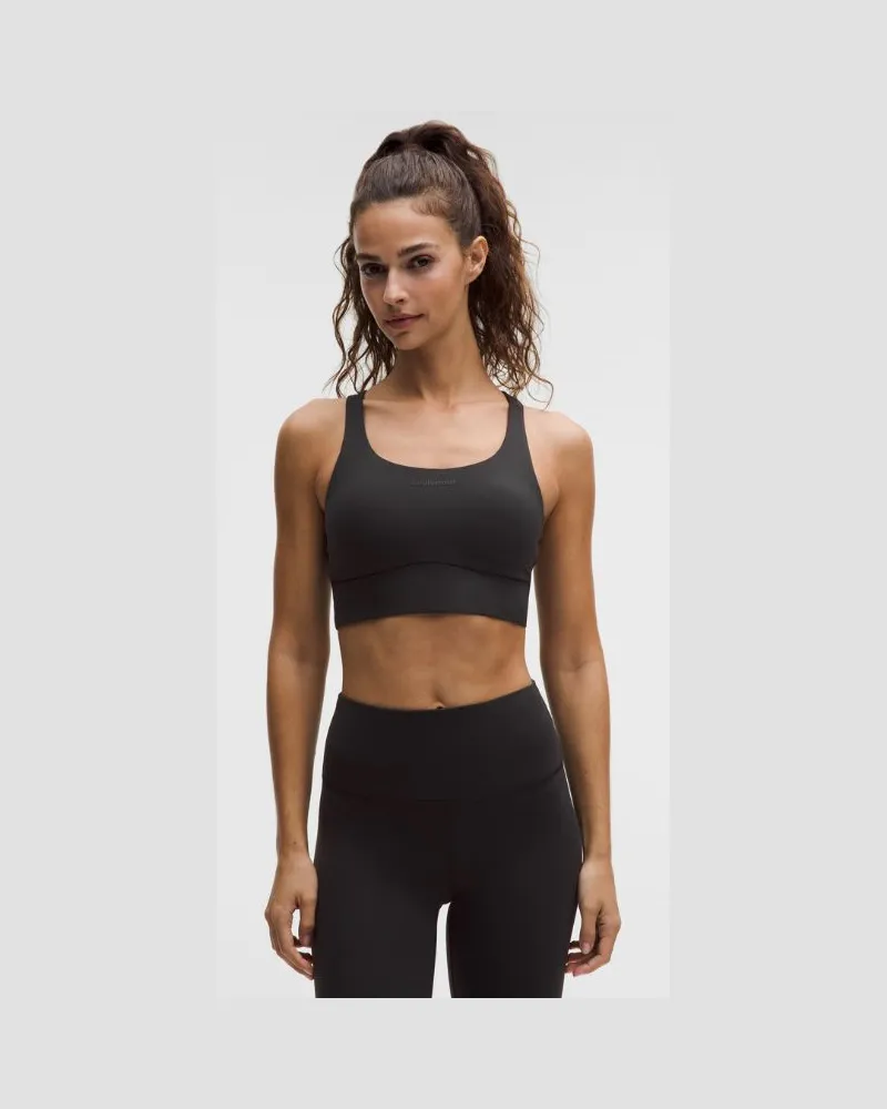 LULULEMON Energy-Longline-BH mit mittlerem Halt für B–D-Cups, Evolve Logo für Frauen – Größe in Schwarz Schwarz