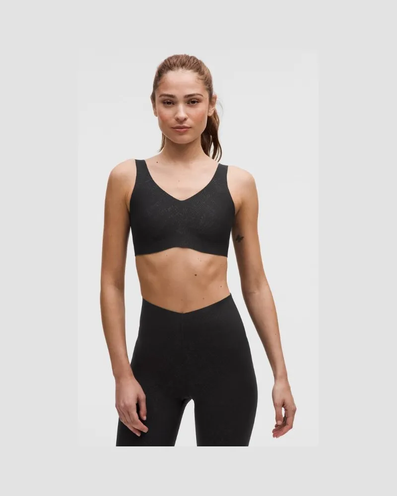 LULULEMON Glow Up BH Leichter Halt für B/C-Cups für Frauen – Größe in Snake Structure Emboss Black Snake