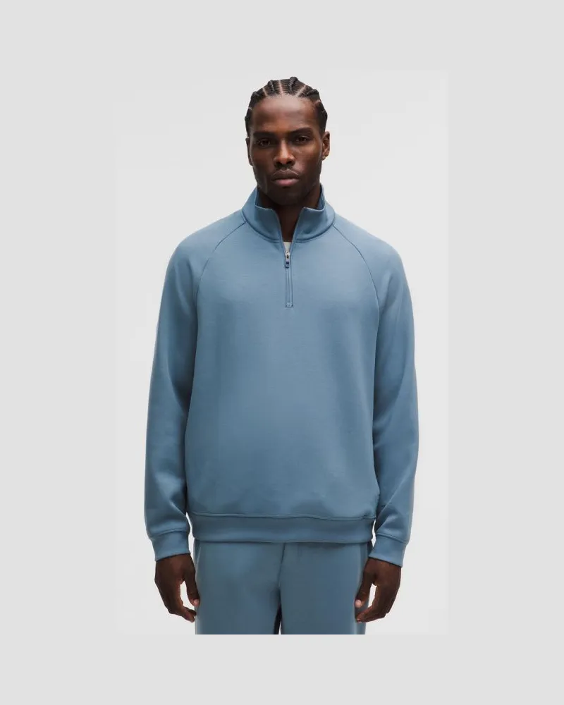 LULULEMON Smooth Spacer Pullover mit kurzem Reißverschluss für Männer – Größe in Steel Blue Steel