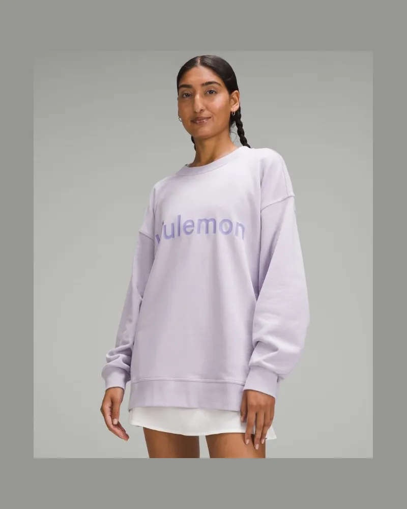 LULULEMON Perfectly Oversized Crew Sweatshirt Graphic Lilac