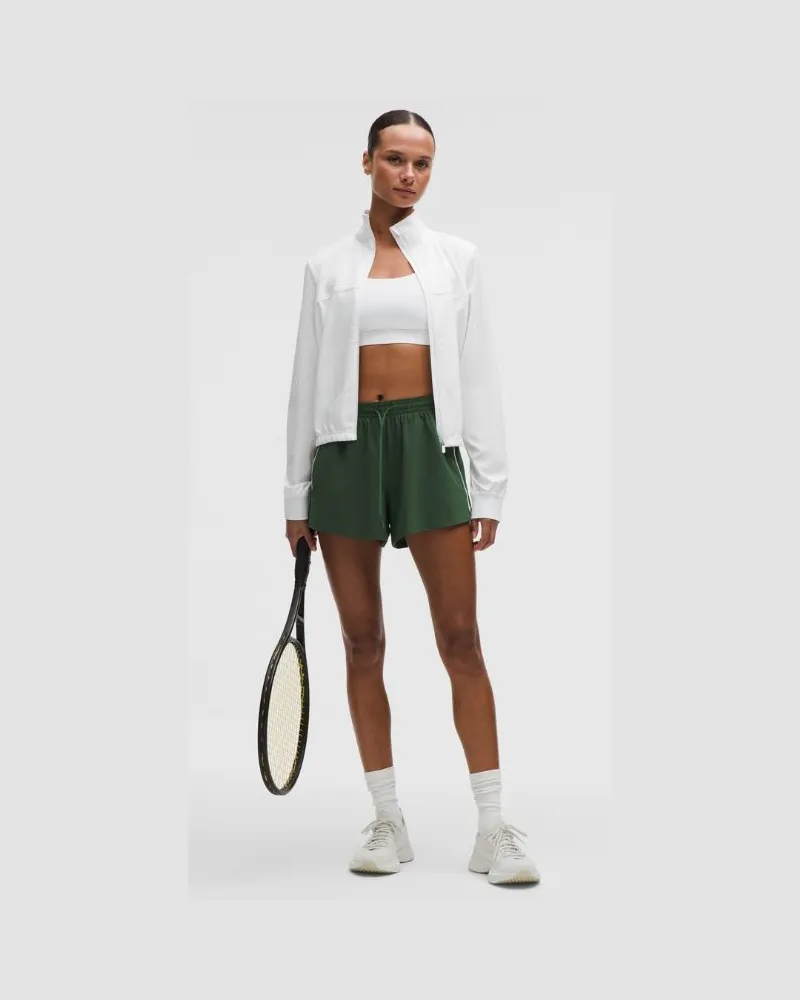 LULULEMON Court Rival Shorts mit hohem Bund für Frauen – 8 cm – Größe in Ivy Grove/Weiß Ivy