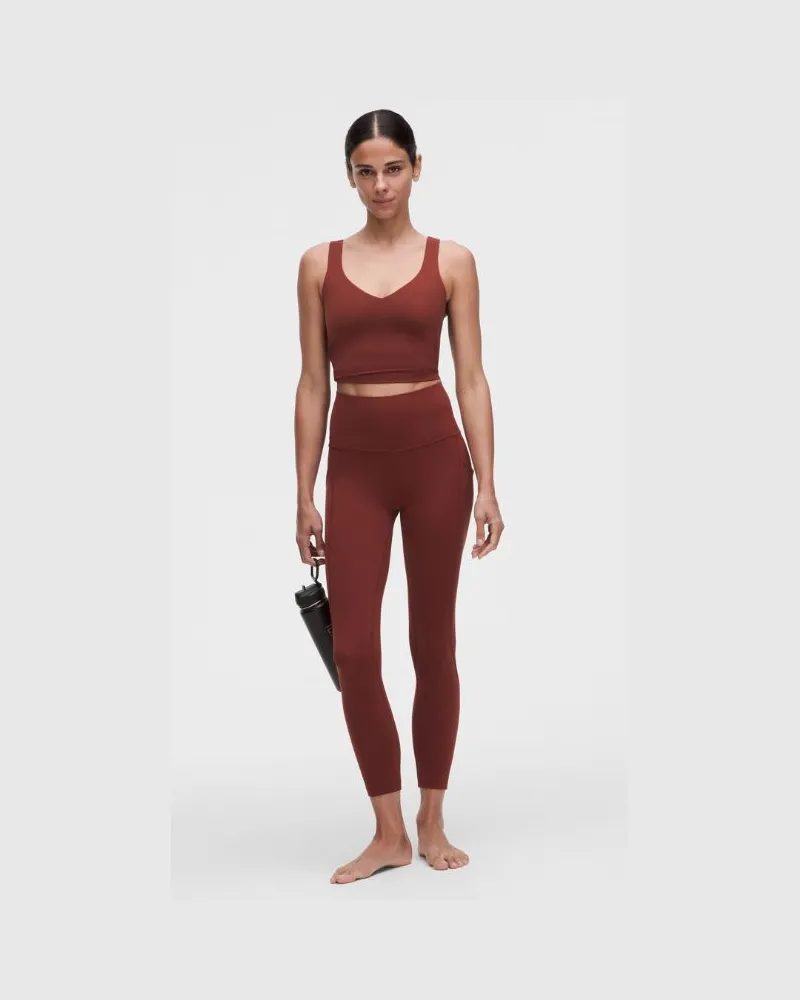LULULEMON Align Hose mit hohem Bund und Taschen für Frauen – 64 cm – Größe in Cranberry Charm Cranberry