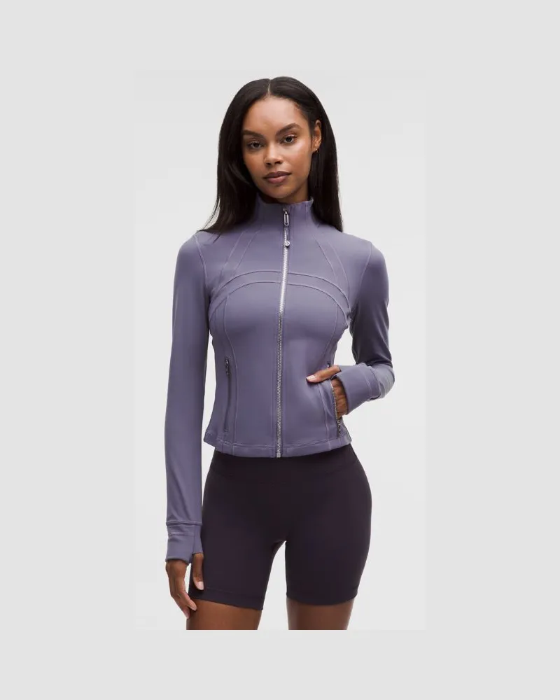 LULULEMON Define Crop-Jacke Nulu für Frauen – Größe in Grape Mist/Mirror Silver Grape