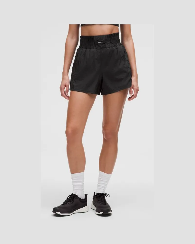 LULULEMON Leichte Trainingsshorts mit superhohem Bund für Frauen – 10 cm – Größe in Black Black
