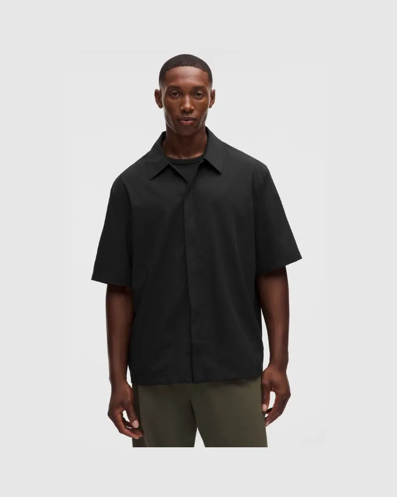 LULULEMON Unshaken Kurzarmshirt mit Kragen für Männer – Größe in Schwarz Schwarz