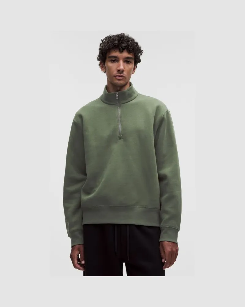 LULULEMON Steady State-Sweatshirt mit halblangem Reißverschluss aus SuperLoft für Männer – Größe in Sassy Sage Sassy