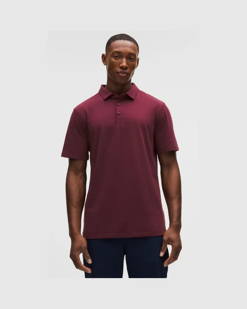 LULULEMON Evolution Kurzarm-Poloshirt für Männer – Größe in Burgundy Bay Burgundy
