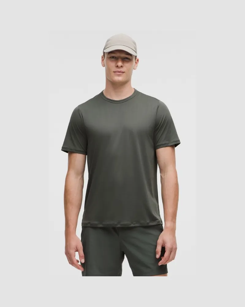 LULULEMON Mile Maker Run Crew Leichtes Kurzarm-Laufshirt mit Rundhalsausschnitt für Männer – Größe in Palm Deco Palm