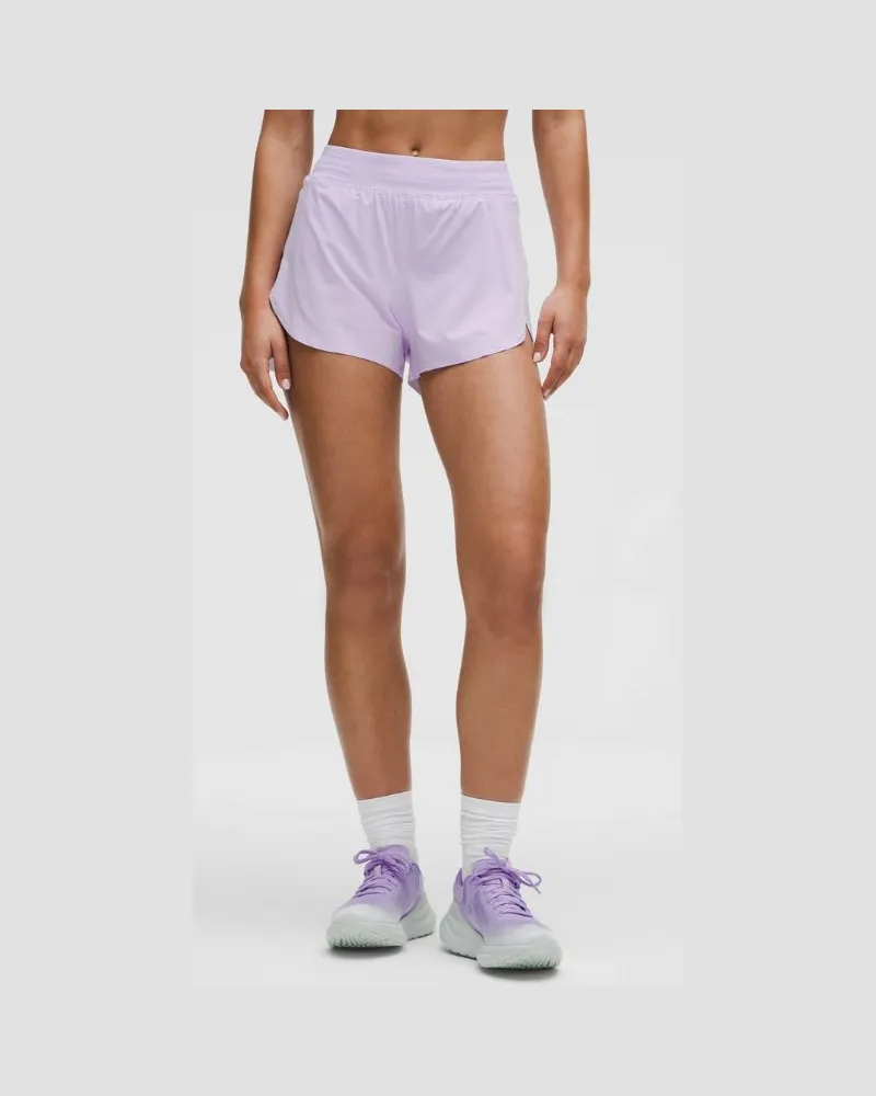 LULULEMON Fast and Free Shorts im Classic Fit mit Saumschlitz und hohem Bund für Frauen – 8 cm – Größe in Lavender Frost Lavender
