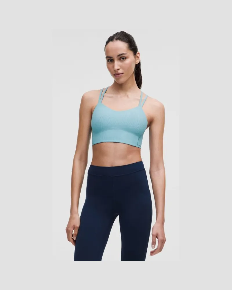 LULULEMON Like a Cloud Gerippter Longline-BH leichter Halt B/C Cups für Frauen – Größe in Washed Blue Washed