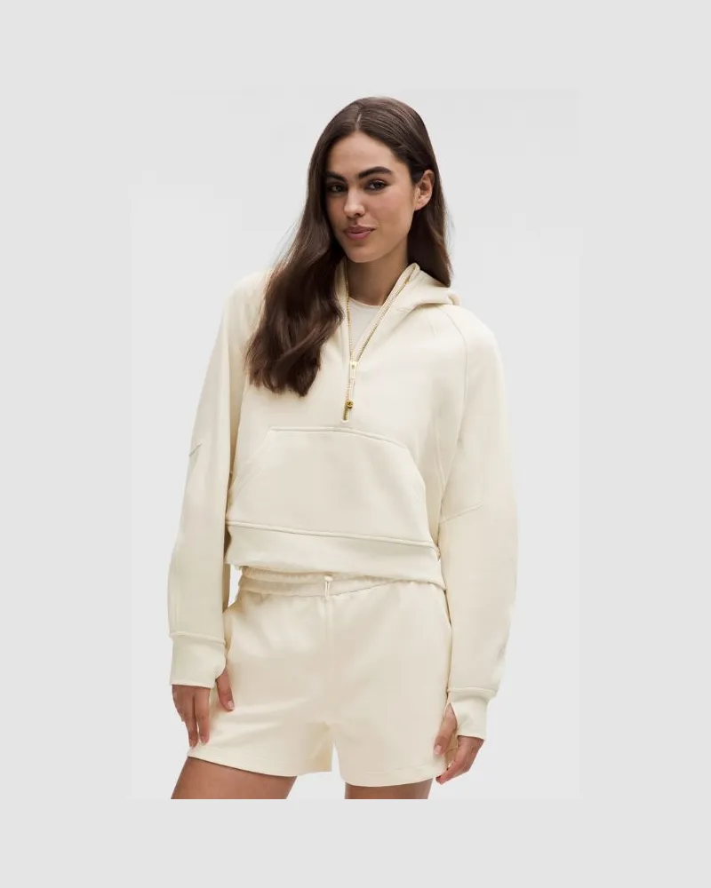 LULULEMON Scuba Oversized-Hoodie mit halblangem Reißverschluss für Frauen – Größe in Light Ivory/Gold Light