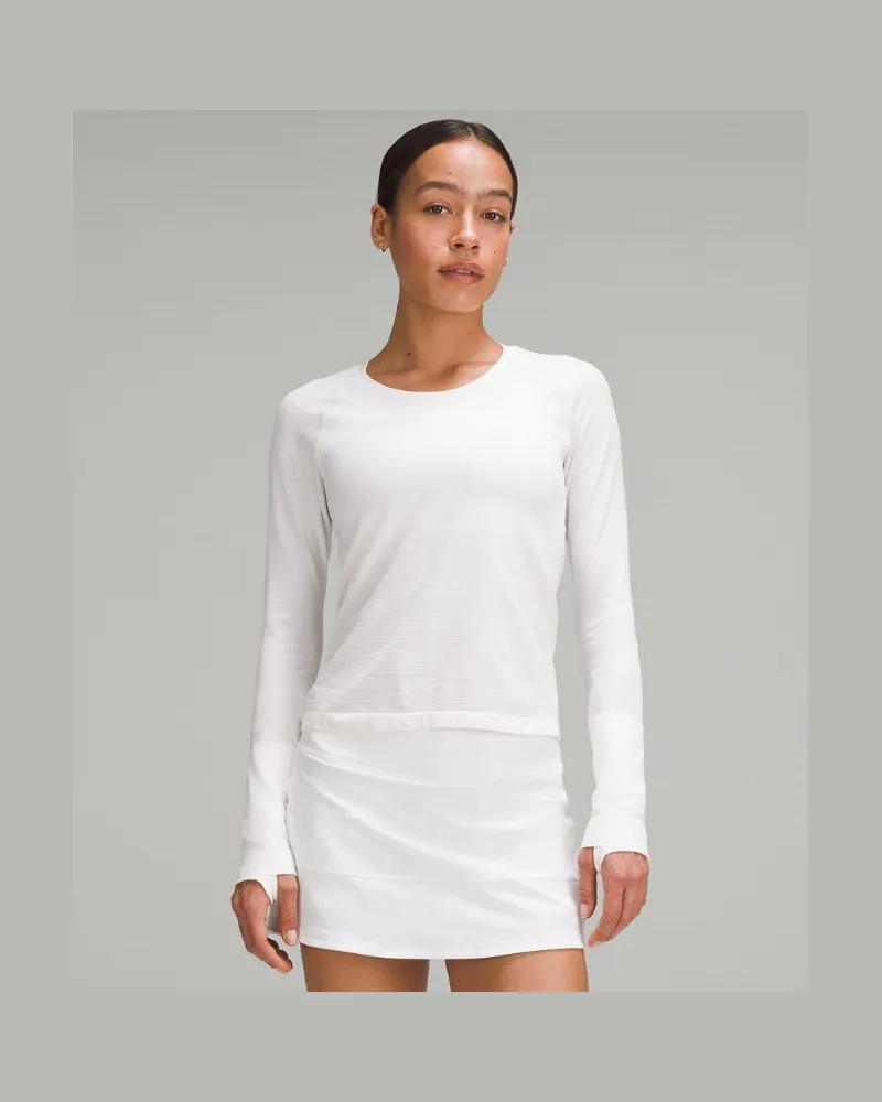 LULULEMON Swiftly Tech Langarmshirt 2.0 Taillenlänge für Frauen – Größe in White White